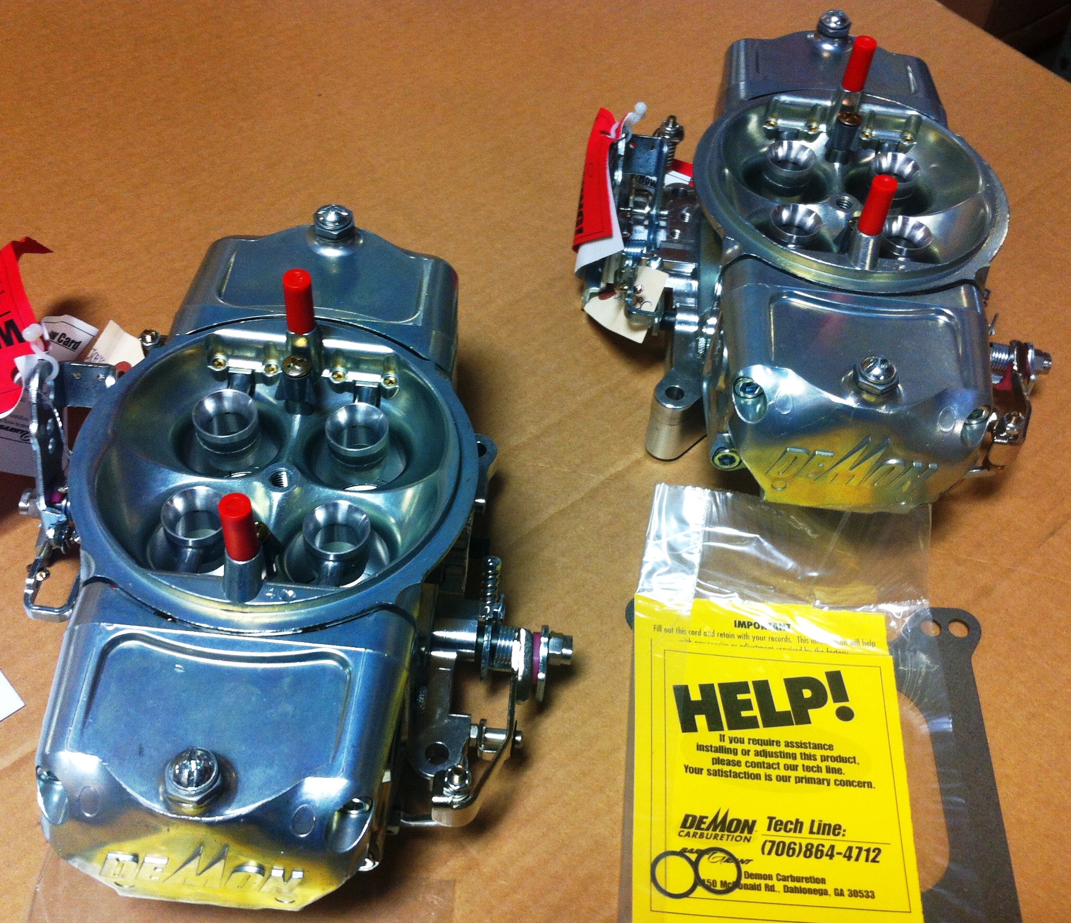 5402020BC Barry Grant 750 Mighty Demon Blower Carb Pair New Old Stock